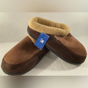 Newdenber Men's Brown Suede Slip on Indoor Outdoor Slippers, Size EU45/46US11/12